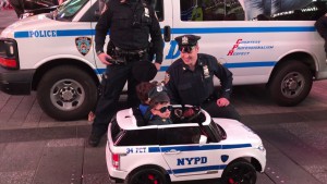NYPD With Child in Mineature Police SUV